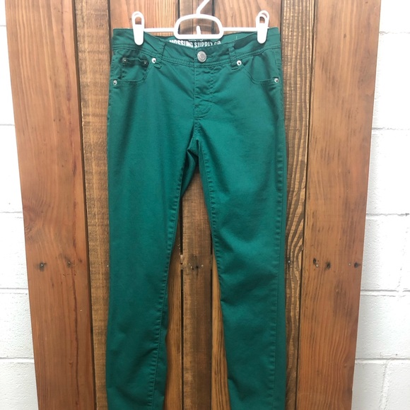 Mossimo Supply Co. size 5 green skinny jeans - Picture 4 of 7